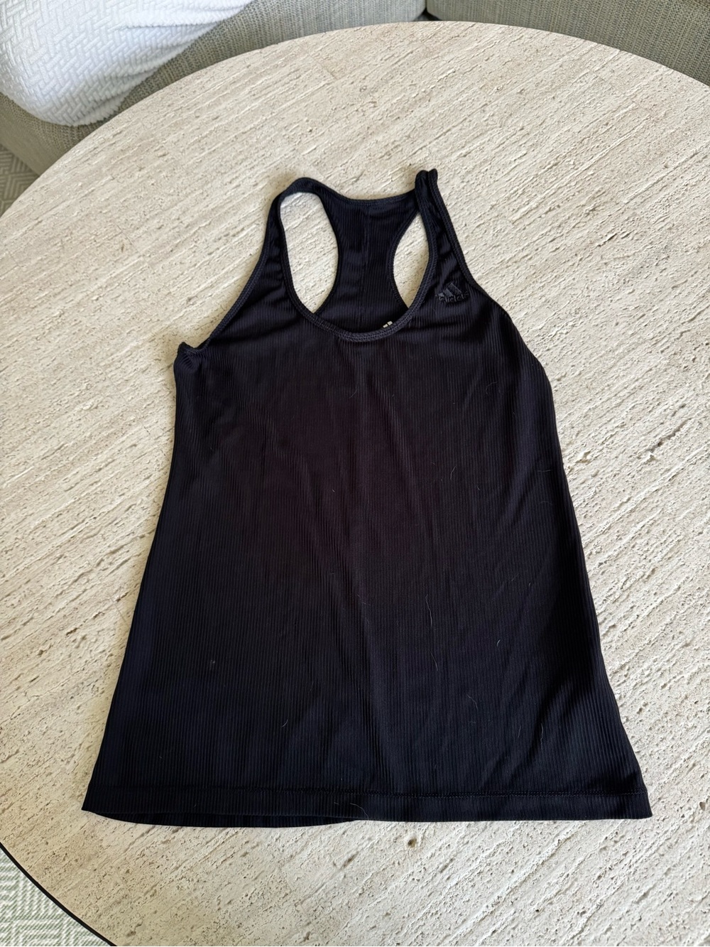 adidas Black Ribbed Racerback Tank